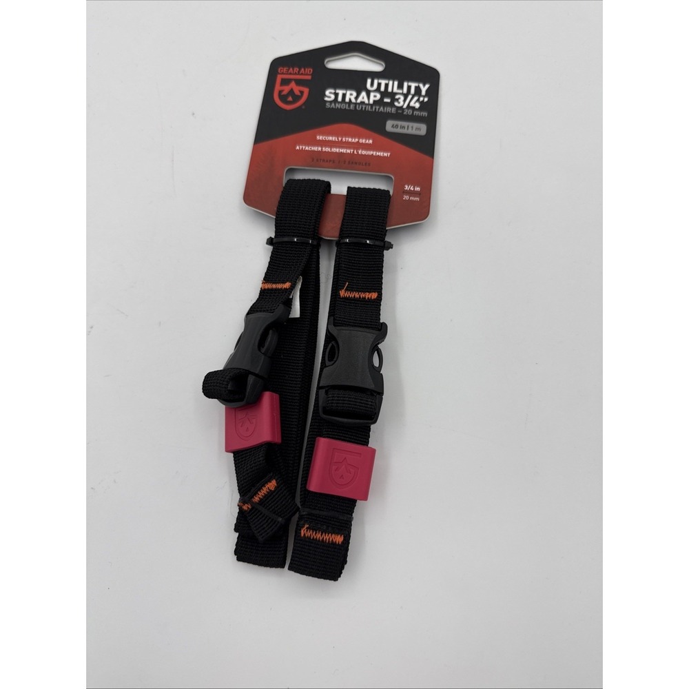 Gear Aid Utility Organizer Strap 2-Pack Black 3/4" Wide 40" New